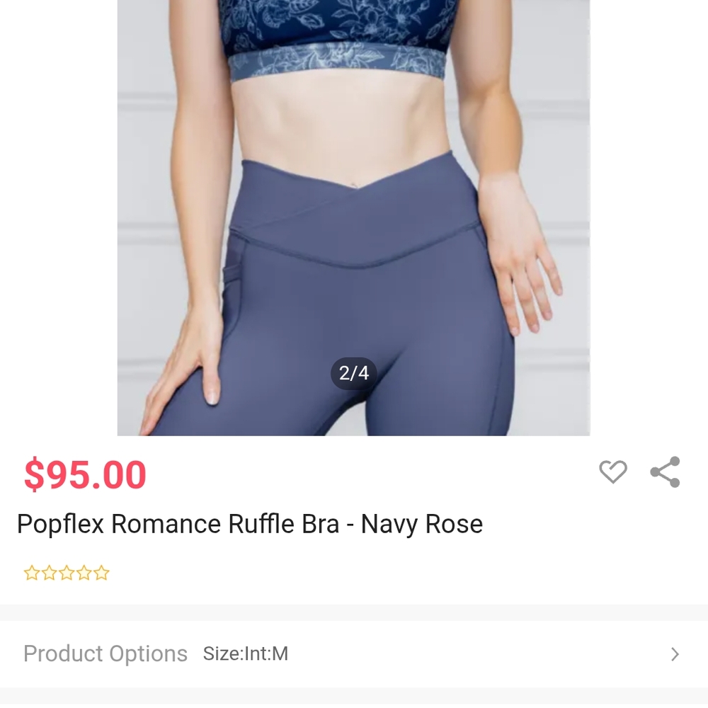 POPFLEX Blue Floral Ruffle Bra Intimates - Picture 7 of 8